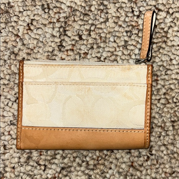 Coach Tan and Cream Bee Embroidered Pouch - Picture 2 of 3